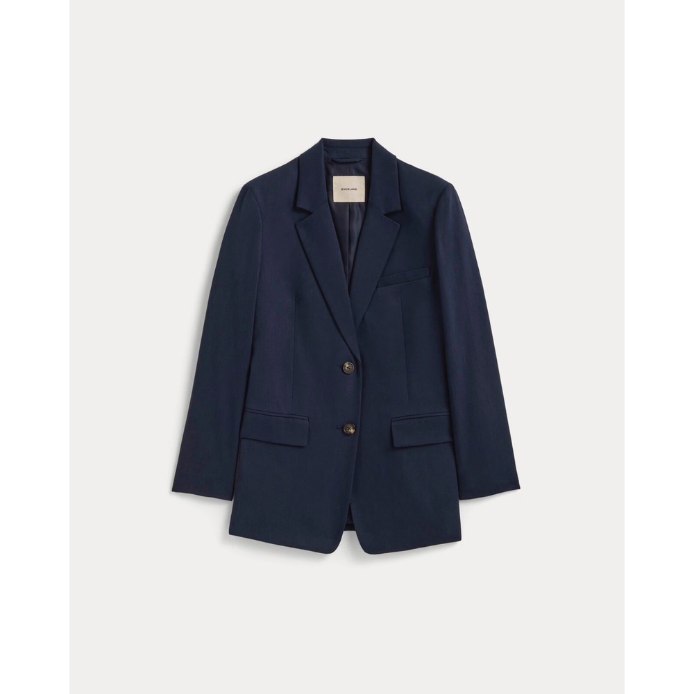 Everlane NWOT The Tencel Oversized Buttersmooth Blazer in Navy Size 10 MSRP $198